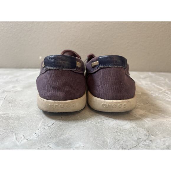 Crocs Loafers Womens 7 Purple Walu Canvas‎ Slipper Slip On Walking Comfort Shoes - Picture 3 of 9